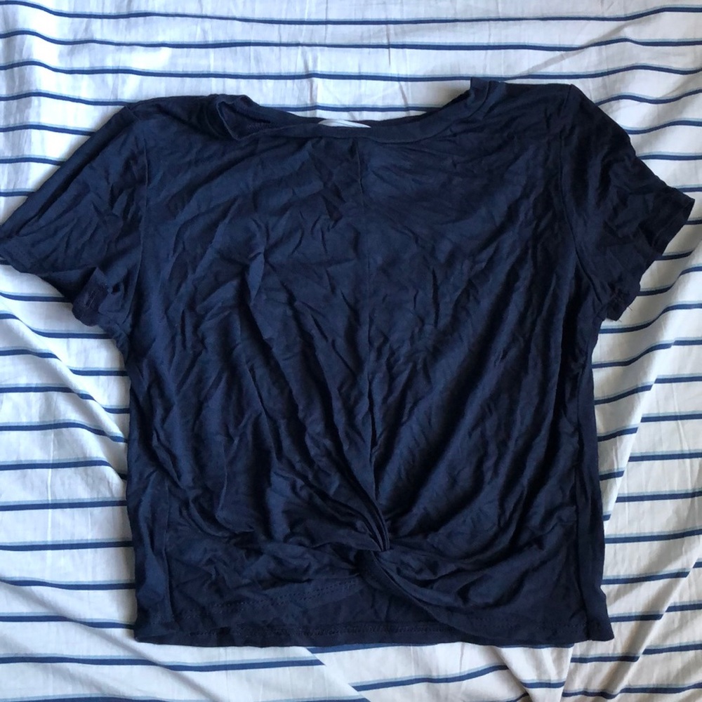 BOGO Navy blue front twist crop top